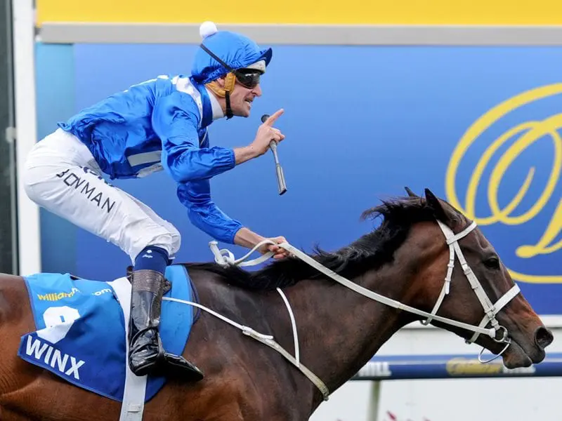 Winx wins 2016 Cox Plate Winx Horse & Hugh Bowman Jockey