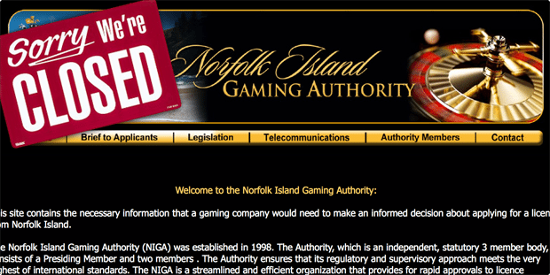 Norfolk Island Gaming Authority closes down