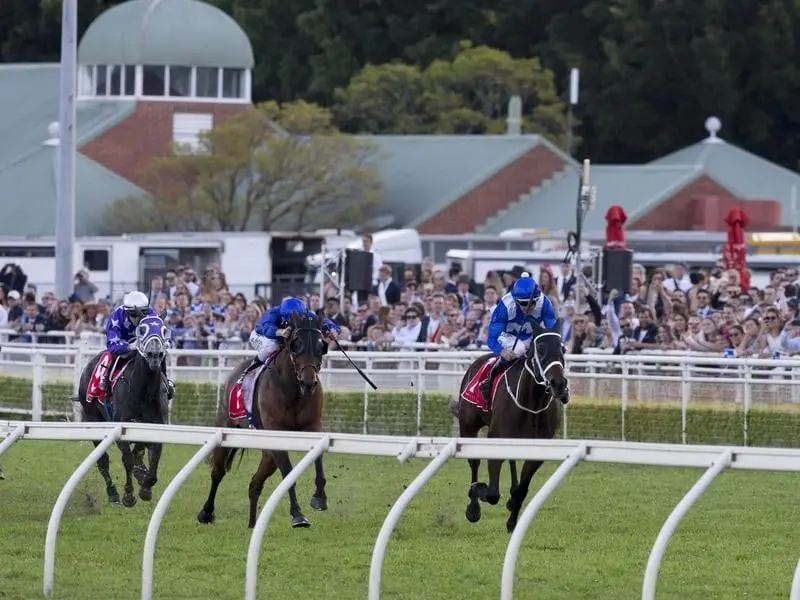 Winx ridden by Hugh Bowman wins Race 6.