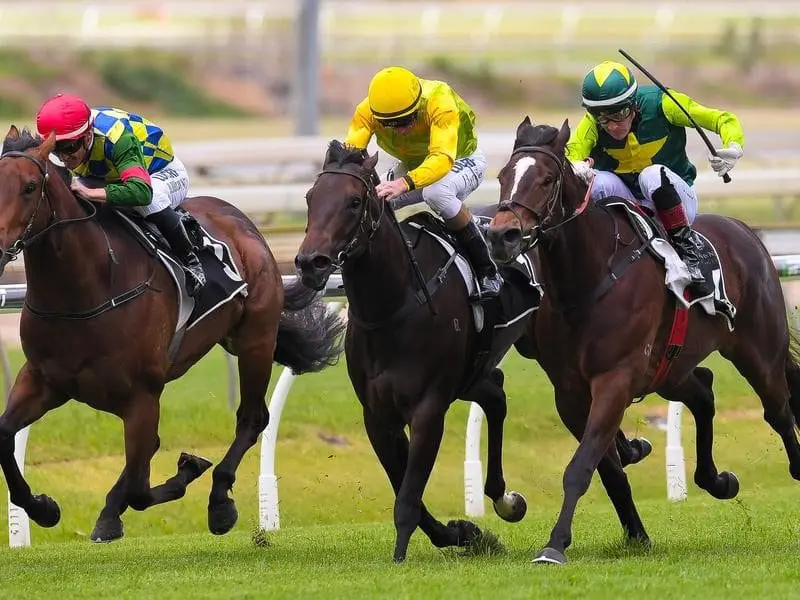 Dazzling Red (outside) wins at Doomben.