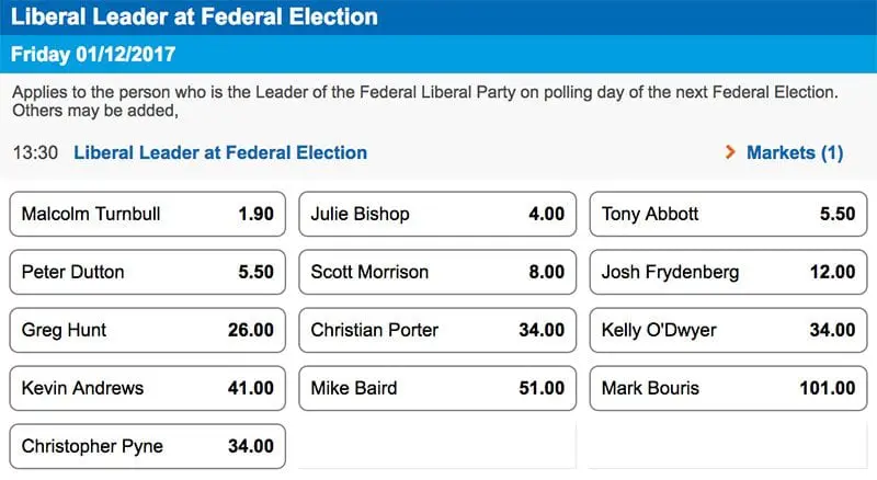 Liberal leader at next election Liberal leader at next election