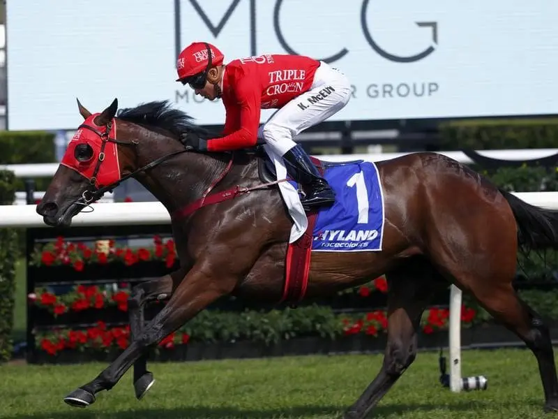 Kerrin McEvoy rides Redzel to win the Challenge Stakes