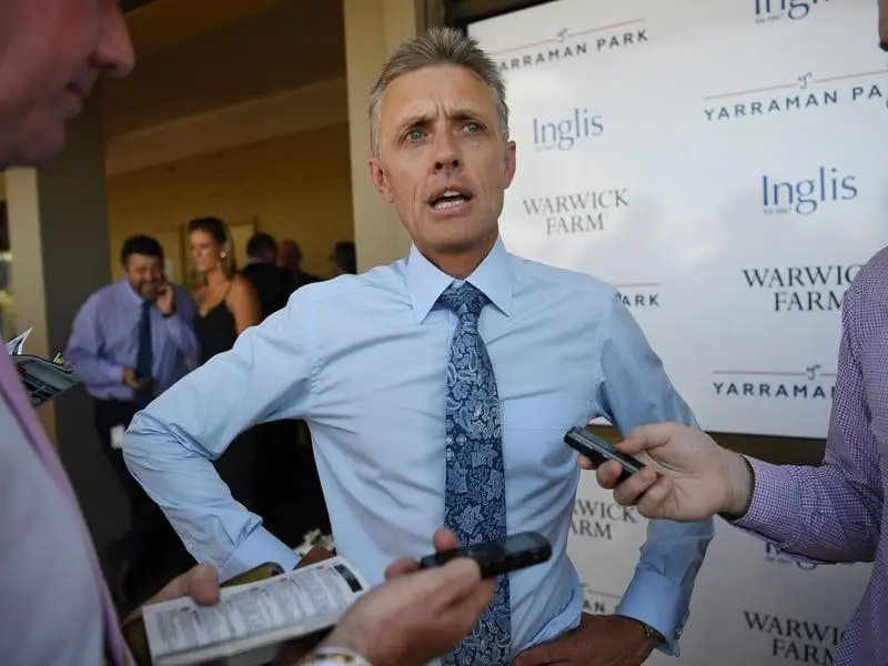 Trainer Mark Newnham will unveil 2yo Invictus Salute at Warwick Farm for owner Geoff Grimish. mark newnham