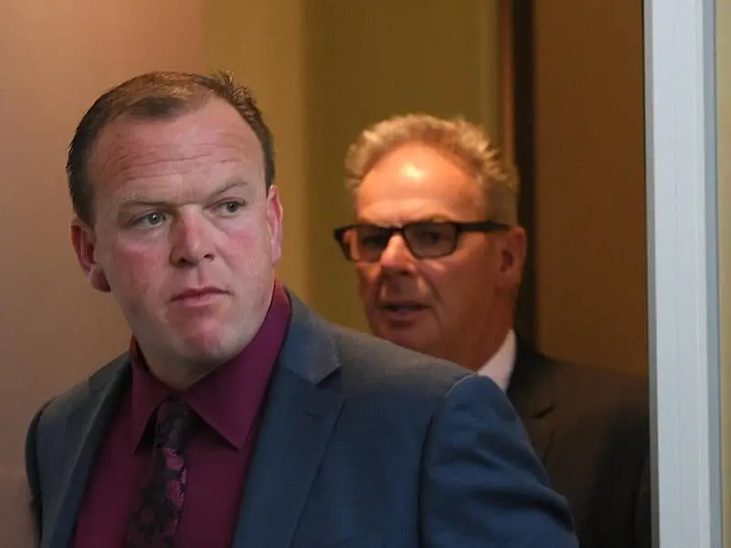 Lee Hope, right, was disqualified for three years and his son Shannon for five in 2015. Father-and-son trainers Lee (right) and Shannon Hope