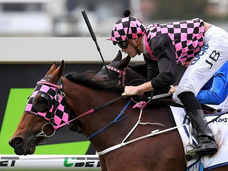 Jake Bayliss rides Hopfgarten to victory in race 2 at Doomben