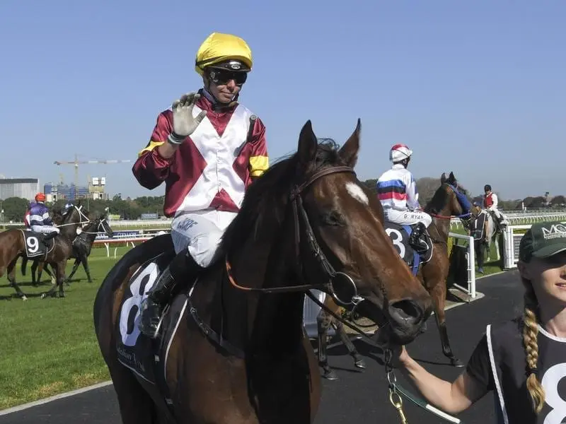 Jockey Andrew Adkins after riding Touch of Mink