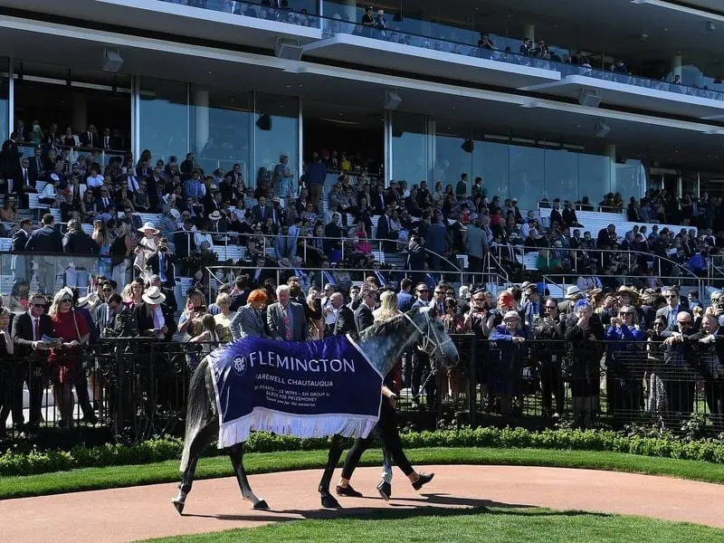Popular sprinter Chautauqua has been given a Flemington farewell following his racetrack retirement. Flemington has paid tribute to Chautauqua.