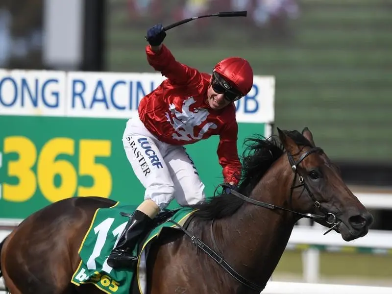 Gai Waterhouse and Adrian Bott have landed a stable one-two in the Geelong Cup, led home by Runaway. Runaway wins the Geelong Cup.