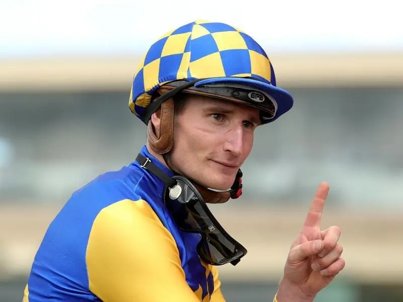 Daniel Stackhouse has returned from a riding stint in Mauritius to ride a Cox Plate day winner. Daniel Stackhouse.
