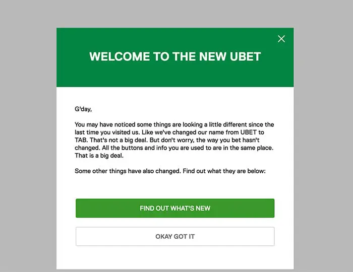 Ubet customer message Ubet customer message