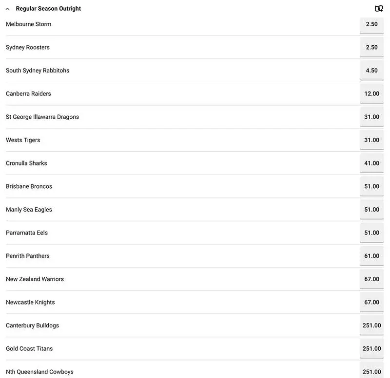 NRL odds Rd 6 2019