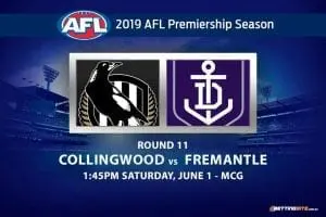 2019 AFL Collingwood Fremantle betting tips