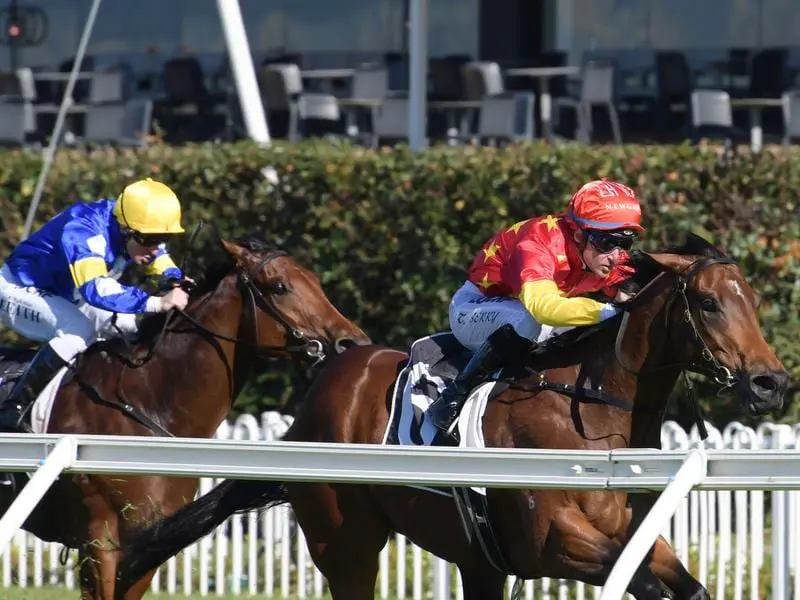 Jockey Tommy Berry rides Enforcement to victory at Rosehill