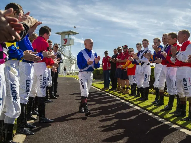 Guard of honour for Jeff Lloyd.