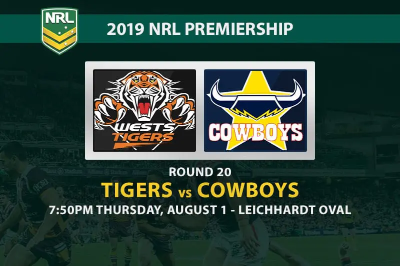 Tigers vs Cowboys NRL Round 20 betting