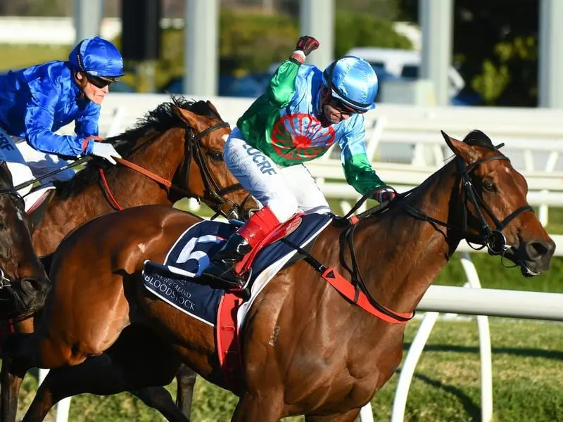 Scales Of Justice wins the Memsie Stakes at Caulfield.