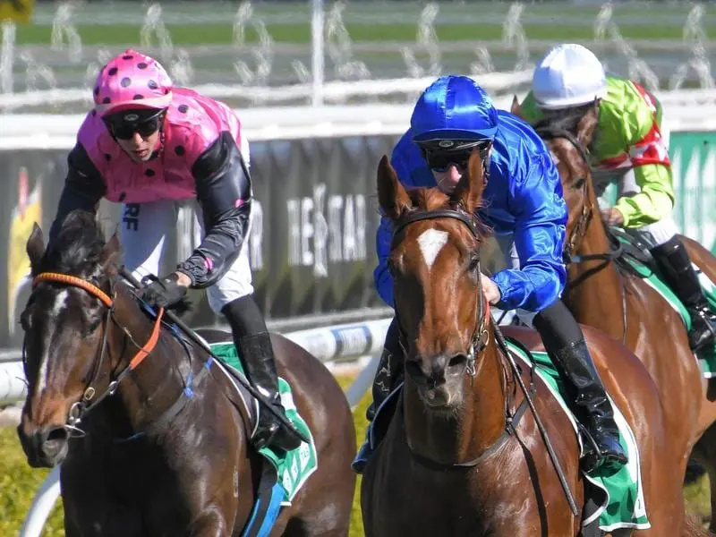 Pandemic (right) wins at Randwick.