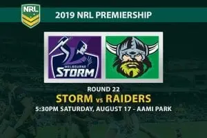 Storm vs Raiders NRL Round 22 betting preview