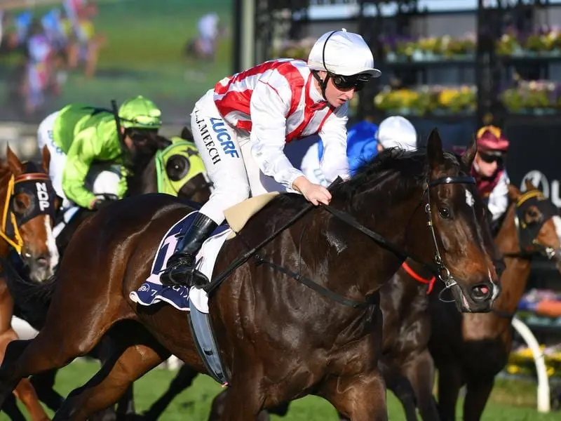 Zoutori, ridden by Linda Meech, wins the Bobbie Lewis Quality.