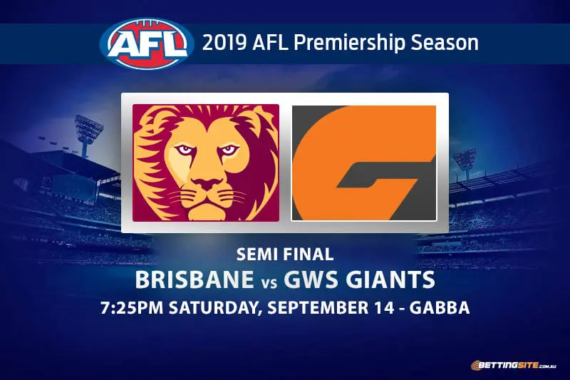 Lions vs Giants AFL finals odds