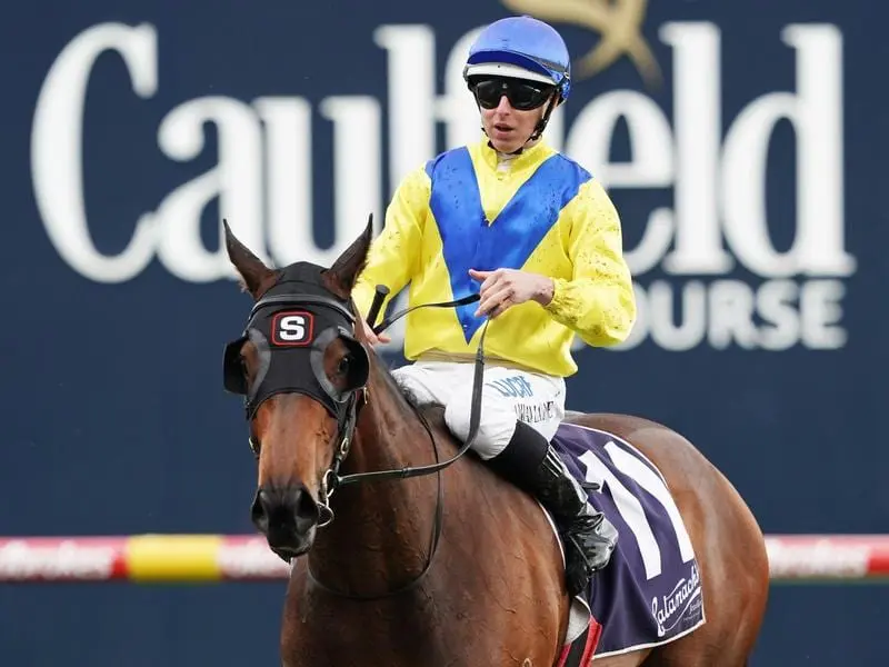 Anaheed after winning the Blue Sapphire Stakes.