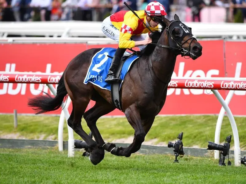 Tanker wins the Debutant Stakes.