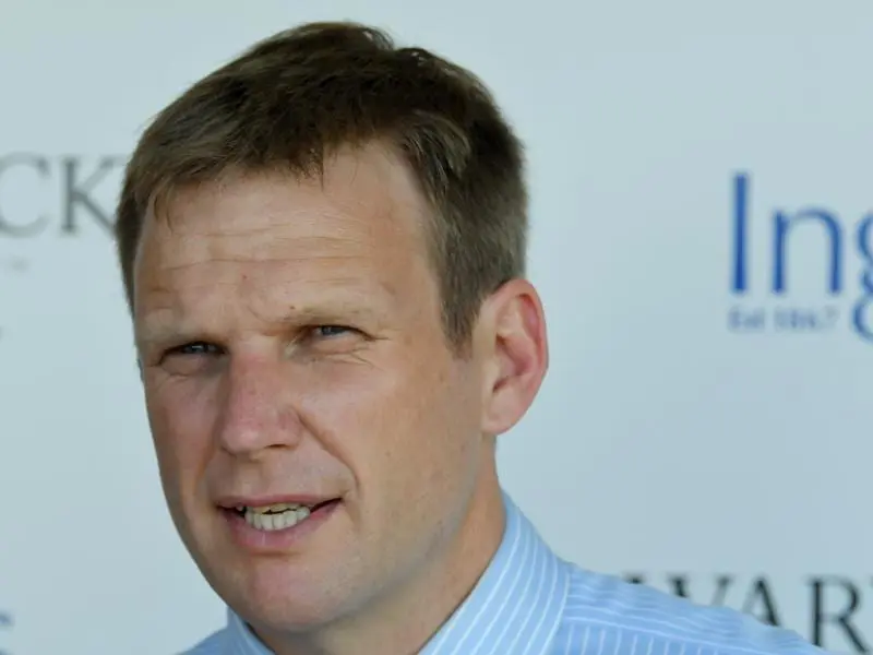 Trainer Bjorn Baker will produce debutant Malkovich in the $1 million Golden Gift at Rosehill. Trainer Bjorn Baker.