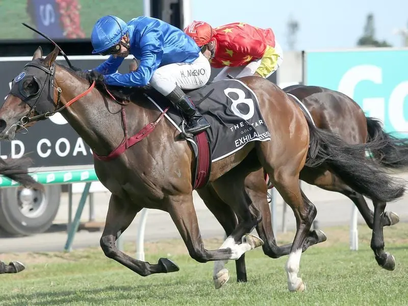 Exhilarates wins the 2019 Magic Millions 2YO Classic.