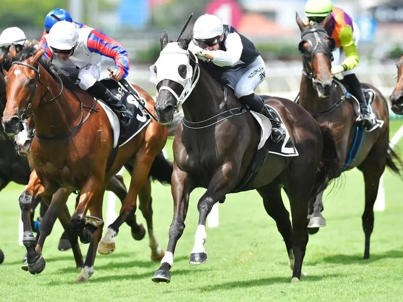 Kuttamurra Al (right) wins at Eagle Farm.