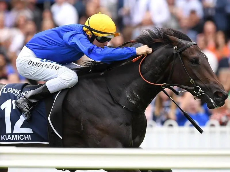 Kiamichi winning the Golden Slipper.