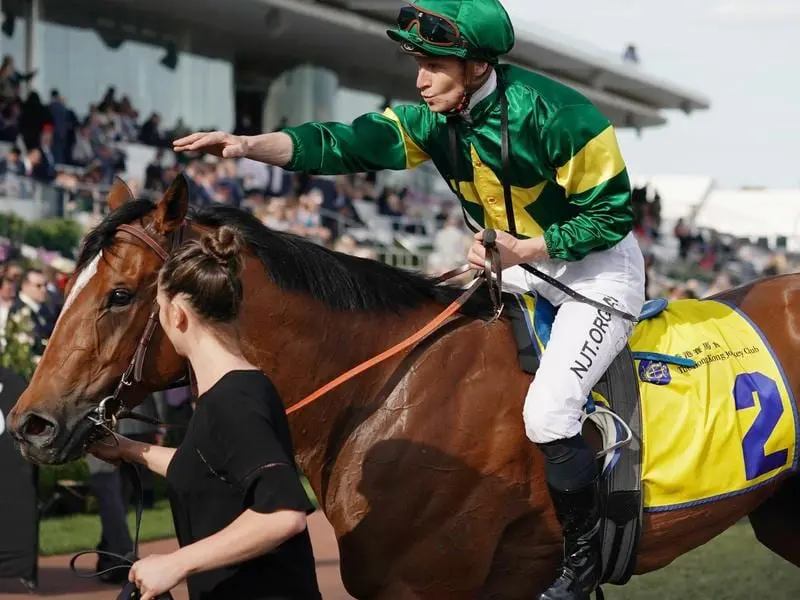 Akari after her win during the Melbourne Cup carnival.