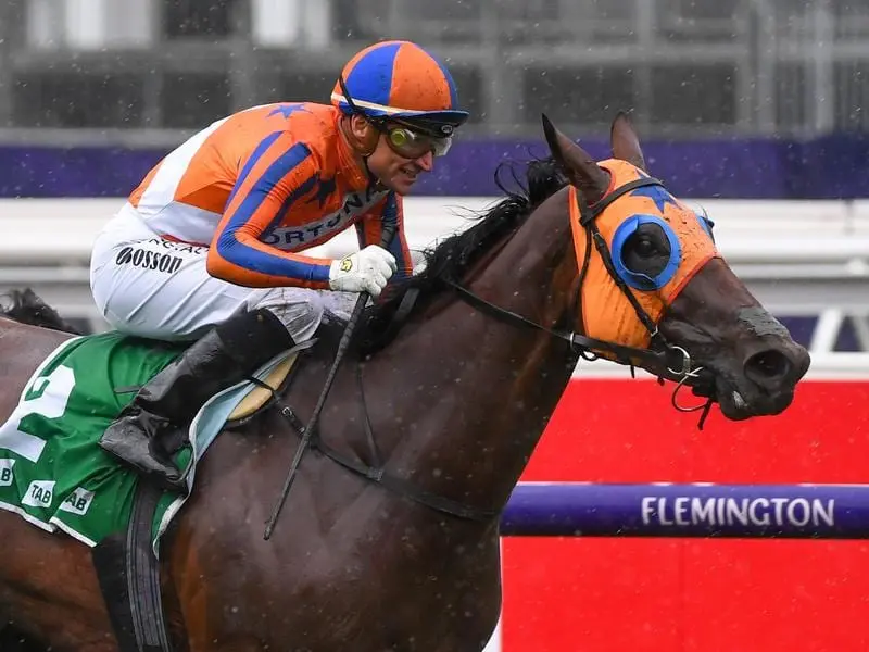 Melody Belle wins the Empire Rose Stakes at Flemington.