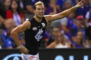 Harry McKay is one of Carlton's inclusions for their AFL preliminary final against Brisbane at the Gabba