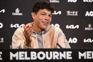 American tennis star Ben Shelton during an Australian Open press conference