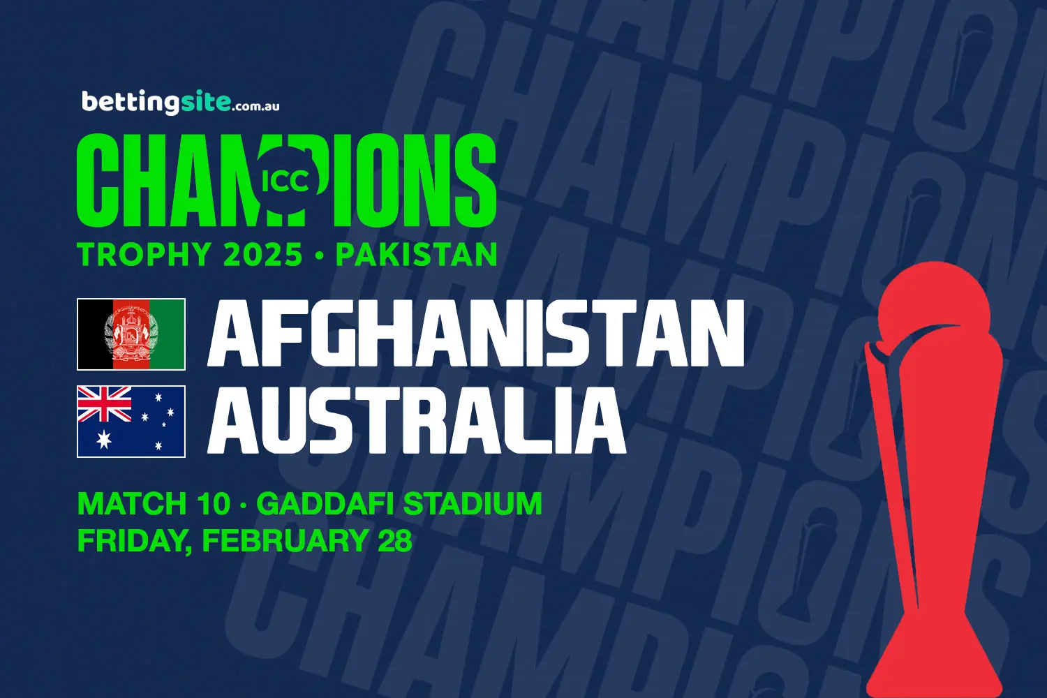 Afghanistan v Australia betting tips - Champions Trophy 2025