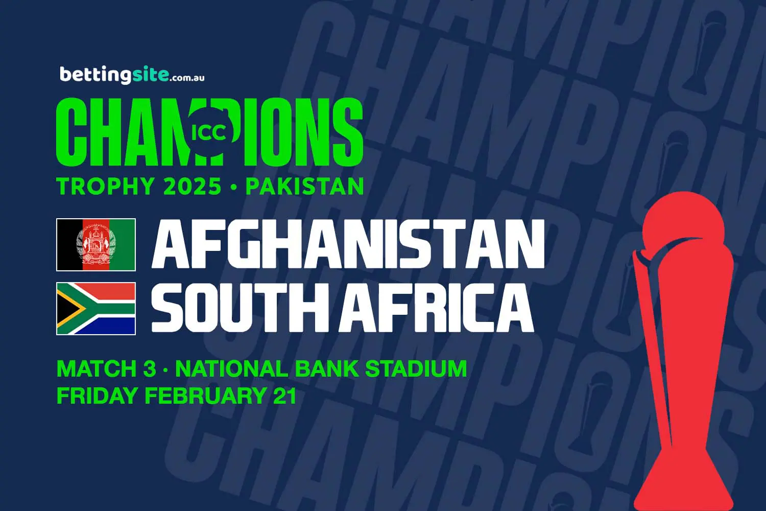 Afghanistan v South Africa ICC Trophy Tips