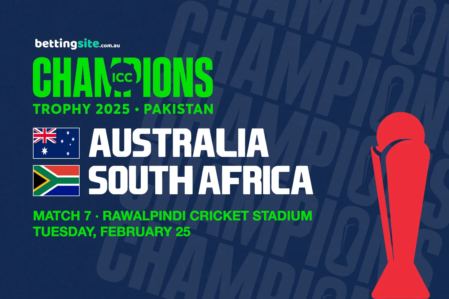 Australia v South Africa cricket betting tips - Champions Trophy 2025 preview