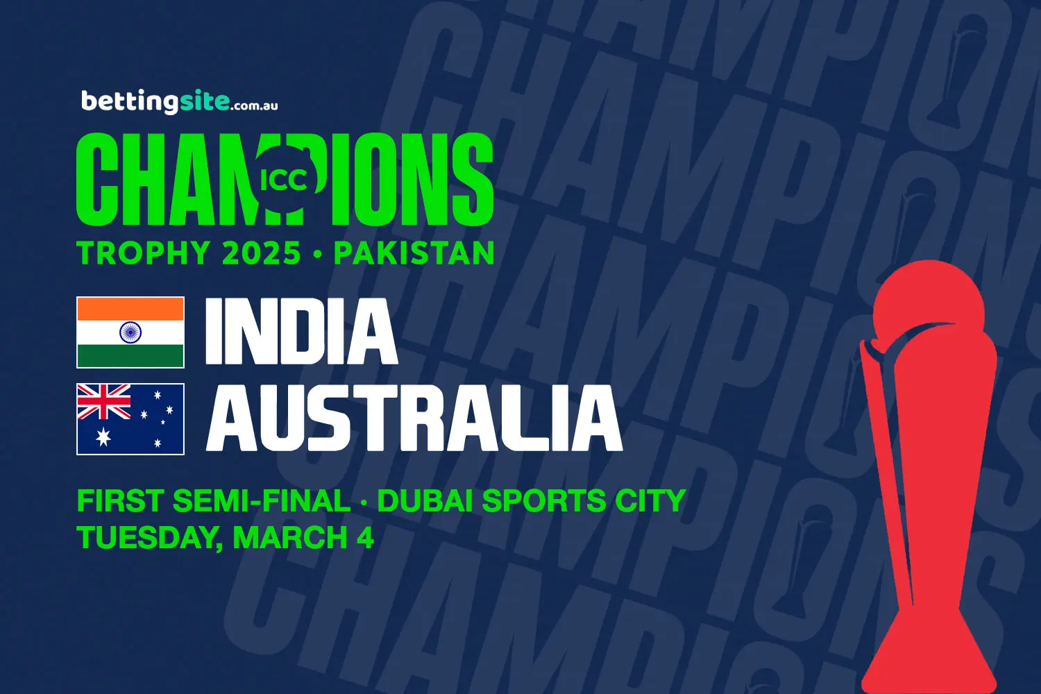 India v Australia cricket betting tips - Champions Trophy 2025