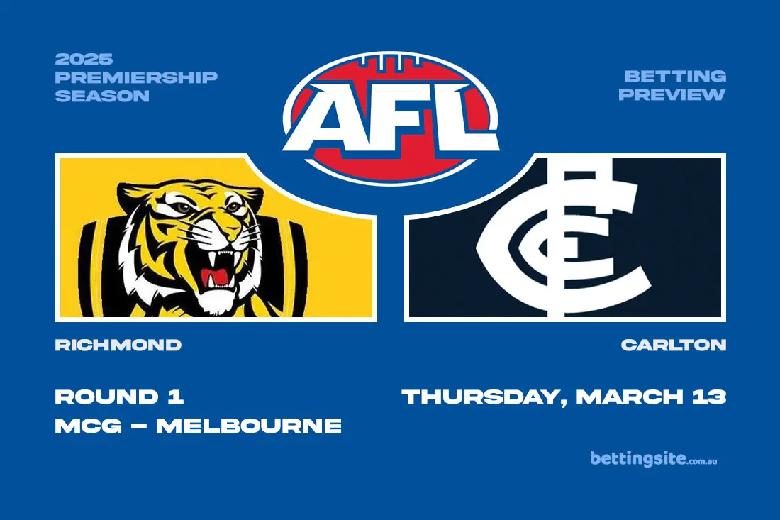 Richmond v Carlton betting preview - AFL 2025 Round 1