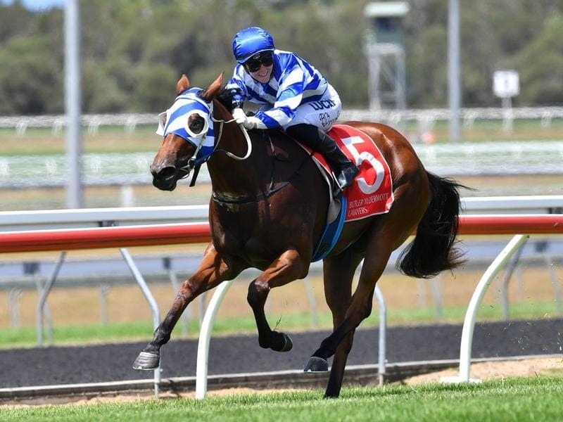 Jockey Tiffani Brooker will be reunited with two-year-old Pennino at Doomben. tiffani brooker