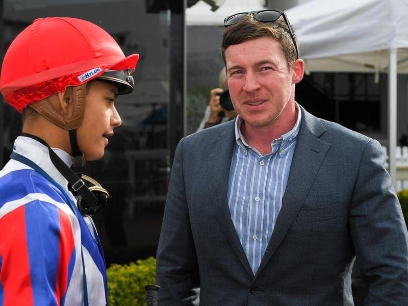 Trainer Ben Currie (right) has had an appeal against a positive swab conviction rejected. ben currie