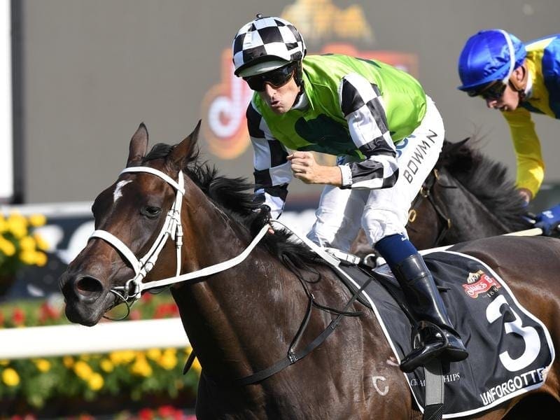 Australian Oaks winner Unforgotten takes on a strong field in the Caulfield Stakes. unforgotten