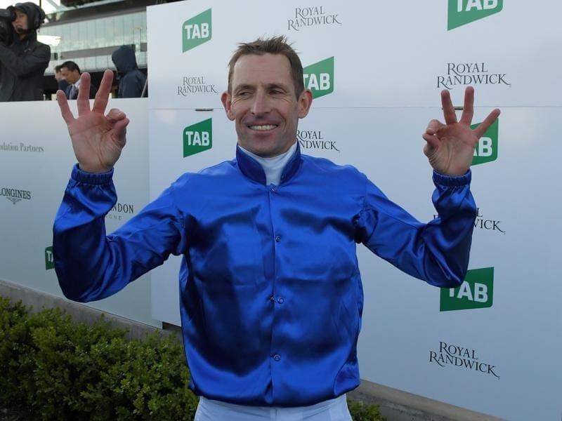Hugh Bowman has ridden Godolphin's Hartnell to a photo-finish win in the $1 million Epsom Handicap. Hugh Bowman.