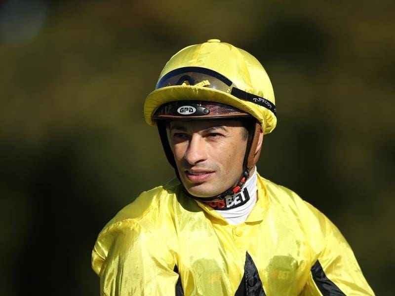 Jockey Silvestre De Sousa hs been suspended but will be back in time for the Melbourne Cup. de sousa