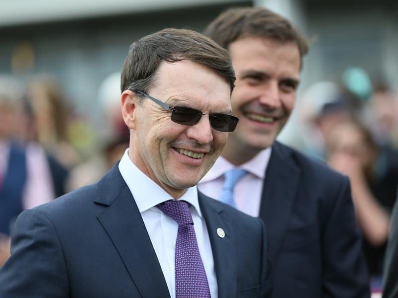 Champion Irish trainer Aidan O'Brien has five horses entered at teh Caulfield Guineas meeting. aidan o'brien
