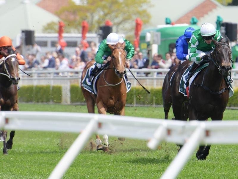 Catch Me has posted a record in winning the Gimcrack Stakes for two-year-old fillies at Randwick. Catch Me wins the Gimcrack Stakes.