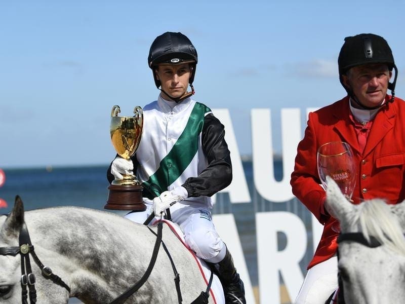 Caulfield Cup-winning jockey Cory Parish is hoping for another G1 trophy in the Toorak Handicap. cory parish