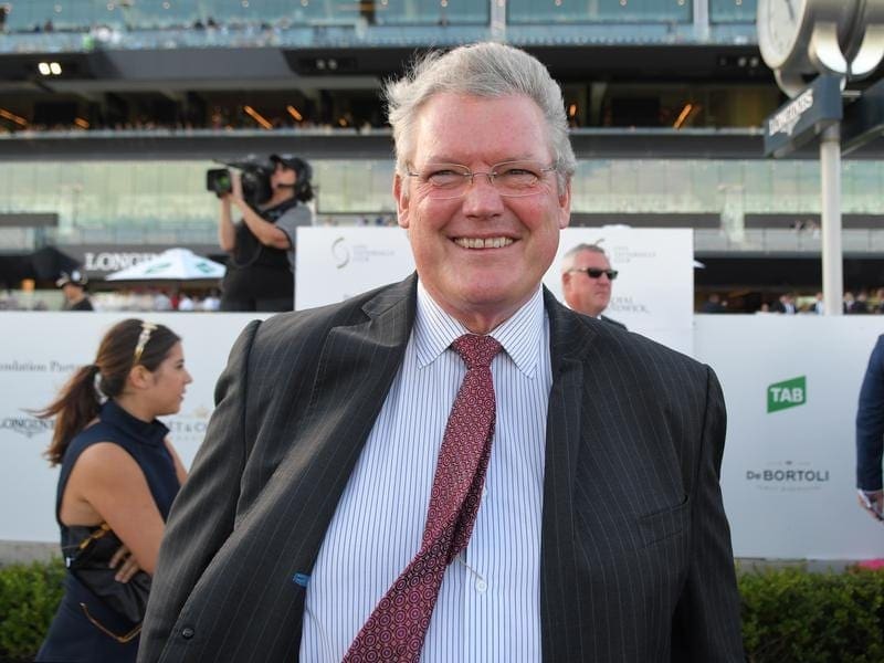 Anthony Cummings, the co-trainer of Sky Boy, is hoping he can bring up a hat-trick at Rosehill. sky boy
