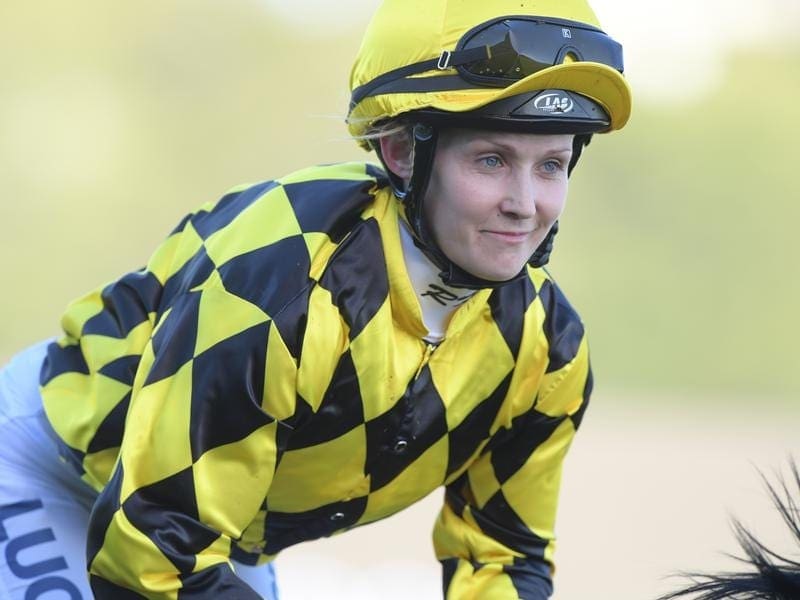 Rachel King will have surgery on her collarbone after five jockeys fell in a race at Tamworth. rachel king