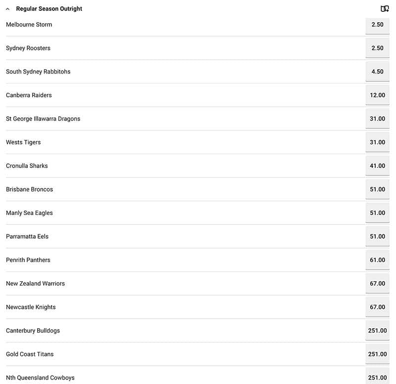 NRL odds Rd 6 2019